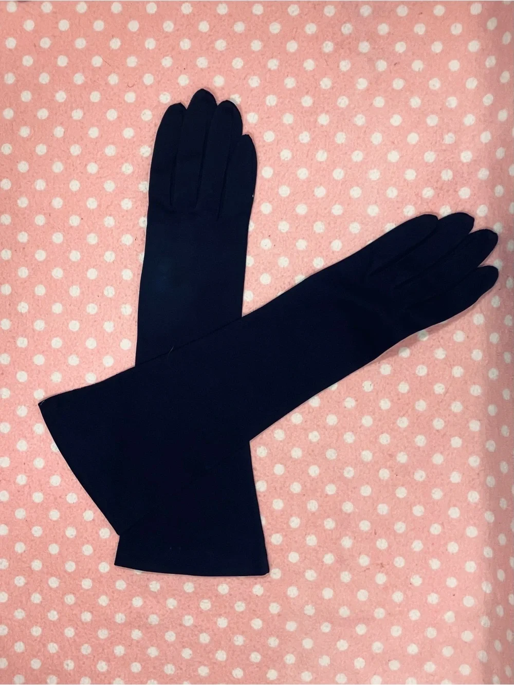 Vintage “Saks Fifth Avenue” Deep Blue Cotton Gloves 7